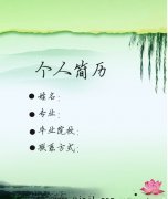 清新綠色的個人簡歷封面